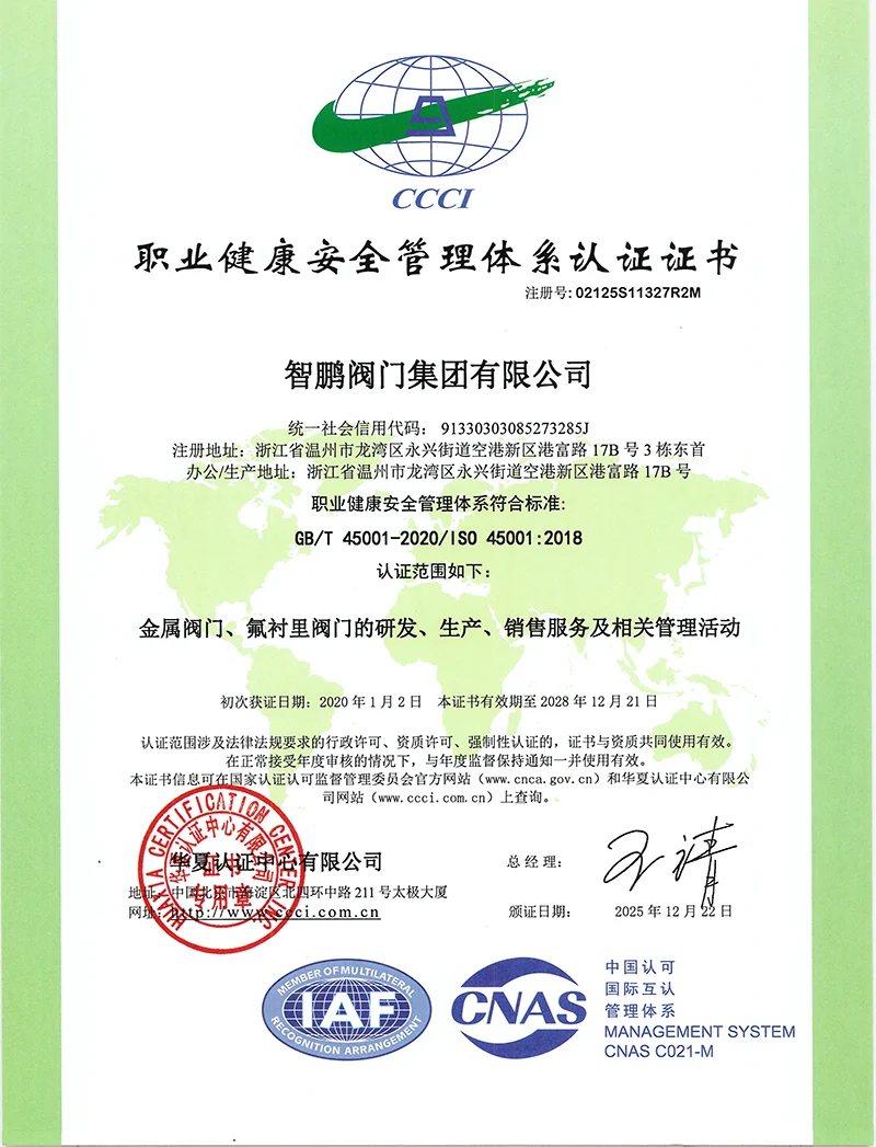 ISO Employee Health And Safety Certification CN
